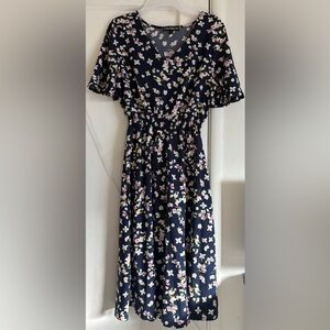 Floral Midi Dress in Navy by French Connection